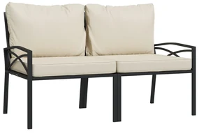 Set salotto da giardino 6pz con cuscini sabbia in acciaio