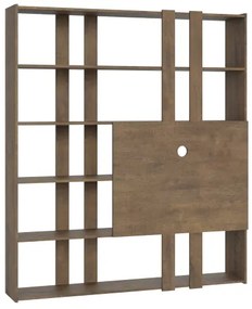 Libreria in legno Noce 178x204h cm con porta TV - KATO H