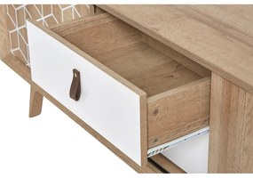 Cassettiera TV bianca e marrone Java - Marckeric