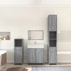 Set Mobili Da Bagno 4 Pz Grigio Sonoma İn Legno Multistrato /