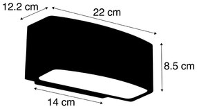 Lampada da parete esterna moderna nera IP44 - Latina