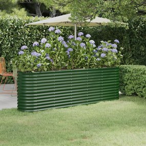 Letto Giardino Acciaio Verniciato A Polvere 224x40x68 Cm Verde /