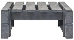 Ottomana da giardino pallet in legno di pino impregnato grigio