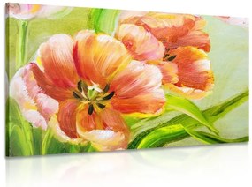 Quadro su tela – Tulipani rossi in stile vintage