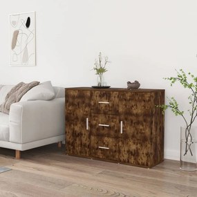 Credenza rovere fumo 91x29,5x65 cm in legno multistrato