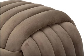 Poggiapiedi in velluto grigio-marrone Softy - Mauro Ferretti