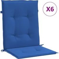 Cuscini per Sedie da Giardino 6 pz Blu Reale 100x50x3 cm cod mxl 54851