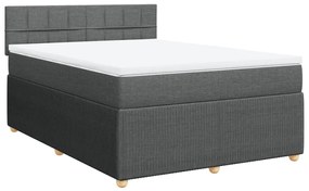 Giroletto a molle con materasso grigio scuro 140x190 cm tessuto