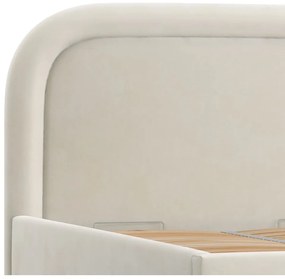 Letto matrimoniale imbottito crema con spazio contenitivo e rete 180x200 cm Mija - Maison de Rêve