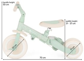 PETITE&MARS - Triciclo 5 in 1 per bambini TURBO LIMITED Verde Twist