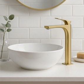 Rubinetto da lavabo Rea Joe Brush Gold High