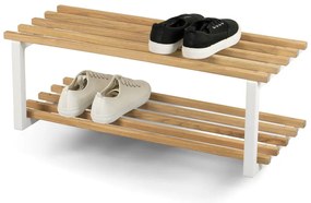 Scarpiera bianca/di colore naturale in metallo da parete 71x26x34 cm Marco – Spinder Design