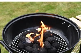 Griglia a carbone portatile nera/legno