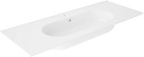 Lavabo a incasso rettangolare vasca centrale Ada L 121 x H 18 x P 46 cm in ceramica bianco lucido