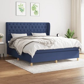 Giroletto A Molle Con Materasso Blu 160x200 Cm İn Tessuto /