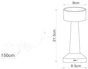Globo 58447W - Lampada da tavolo LED dimmerabile ANGELIKA LED/1W/3,7V bianca