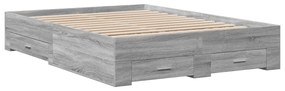 Giroletto cassetti grigio sonoma 135x190 cm legno multistrato