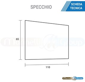 Specchio bagno 110X65 reversibile senza cornice