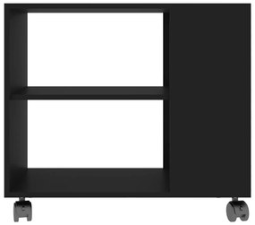 Tavolino da salotto nero 70x35x55 cm in legno multistrato