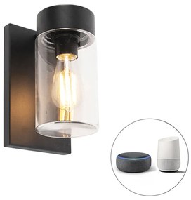 Lampada da parete per esterni intelligente nera IP44 con Wi-Fi ST64 - Jarra