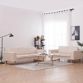 Set Divani 2 Pz İn Tessuto Crema /