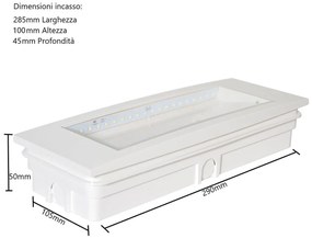 Lampada Emergenza LED da muro o incasso S.E. Colore Bianco Freddo 6.000-6.500K