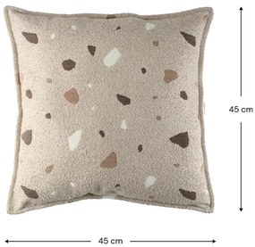 Cuscino per divano da bambini marrone chiaro con rivestimento in bouclé e ciniglia Terrazzo Block – Wigiwama