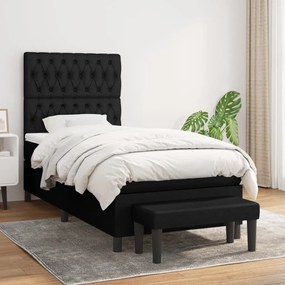 Giroletto A Molle Con Materasso Nero 90x200 Cm İn Tessuto /