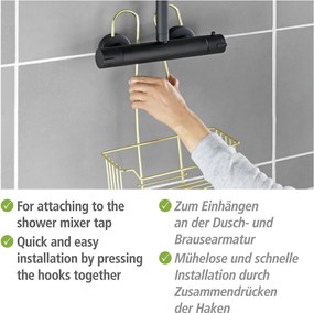 Mensola da bagno sospesa in acciaio inox color oro Milo - Wenko