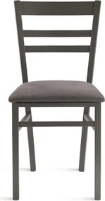 Sedia imbottita in tessuto Grigio Scuro e sruttura in legno HOLLY 2 sedie