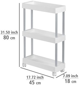 Scaffale mobile in plastica bianca 45x80 cm Mino - Wenko