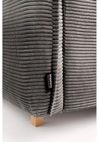 Divano angolare grigio allungabile (con penisola a destra/a forma di "U") con rivestimento in velluto a coste Tori – Bonami Selection