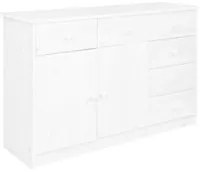 Credenza con 6 Cassetti 113x35x73 cm in Pino Massello Bianco