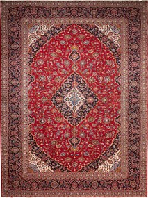 Kashan Tappeto 310 x 410 Rosso (Iran) Annodato A Mano