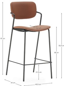 Set di sgabelli da bar color mattone in set da 2 (altezza seduta 68 cm) Maika - Marckeric