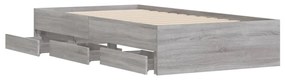 Giroletto cassetti grigio sonoma 100x200 cm legno multistrato