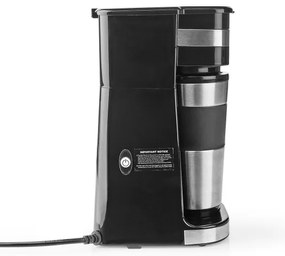 Nedis KACM300FBK - Macchina da caffè per una tazza 0,4 l con travel tazza