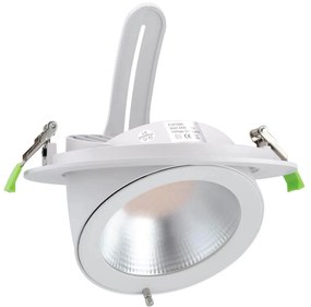 Faro LED da Incasso 44W Orientabile Rotondo Foro Ø210mm Bianco - Philips Certadrive 140lm/W Colore Bianco Naturale 4.000K