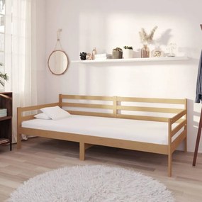 Divano letto con materasso 90x200 cm miele in legno di pino