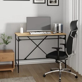 Scrivania Rovere Sonoma 100x50x75 Cm Legno Multistrato E Ferro /