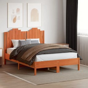Testiera marrone cera 135 cm in legno massello di pino