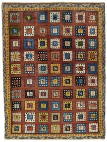 Gabbeh Tappeto 100 x 130 Rosso (Iran) Annodato A Mano