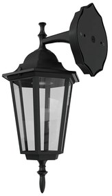 Applique Lanterna da Esterno IP54 E27 Nera - Serie TOSCA 1B