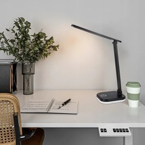 Lampada da tavolo dimmerabile LED RGBW con ricarica wireless LED/7W/5V USB nera
