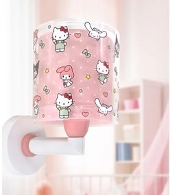 Dalber 41259 - Lampada da parete per bambini HELLO KITTY&FRIENDS 1xE27/15W/230V rosa