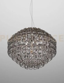 Giogali sospensione 85 cristallo fume' e bronzo opaco 5 luci attacc...