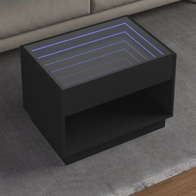 Tavolino Da Salotto Con Led Infinity Nero 70x50x50 Cm /