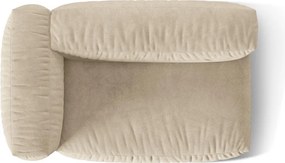 Parte divano componibile beige (con penisola a sinistra) con rivestimento in velluto Martina – Micadoni