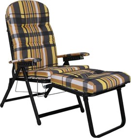 Poltrona sdraio metallo - prolunga con cuscino imbottito MARY Arancio