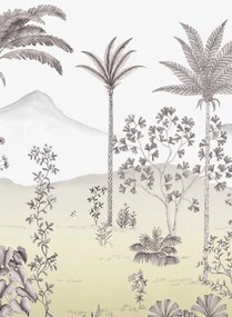 Isidore Leroy Carta da parati panoramica Jardin des Oiseaux Safran - Panel B